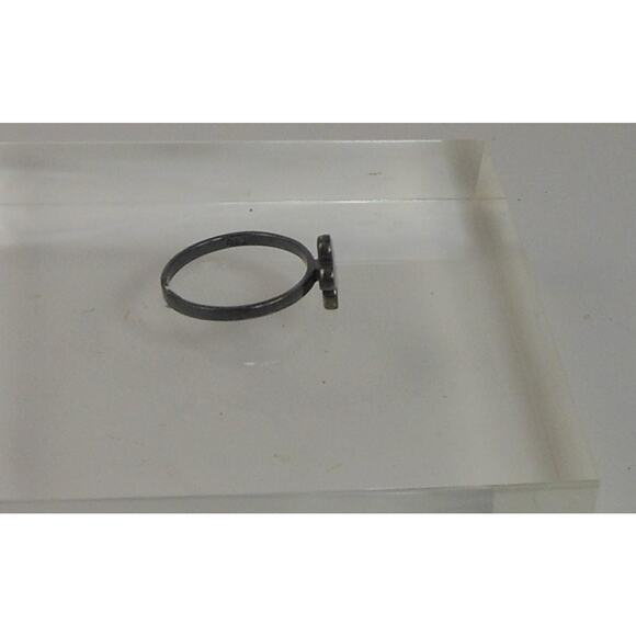 Fun Vibrant Red Flower Ring in Oxidized Sterling Silver - Size 8 - Enamel Resin - Picture 4 of 9